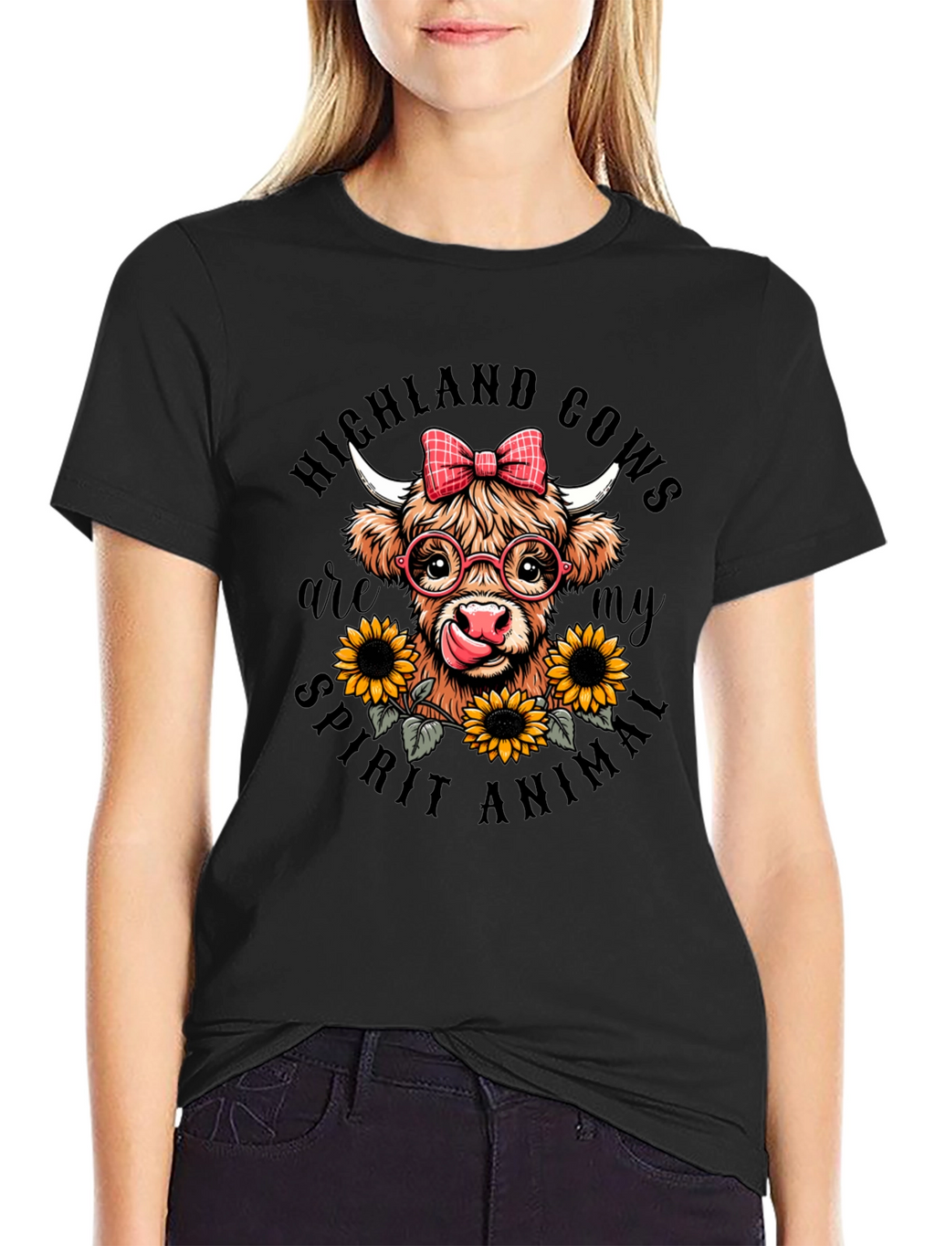 Highland Cow Spirit Animal Graphic T-Shirt