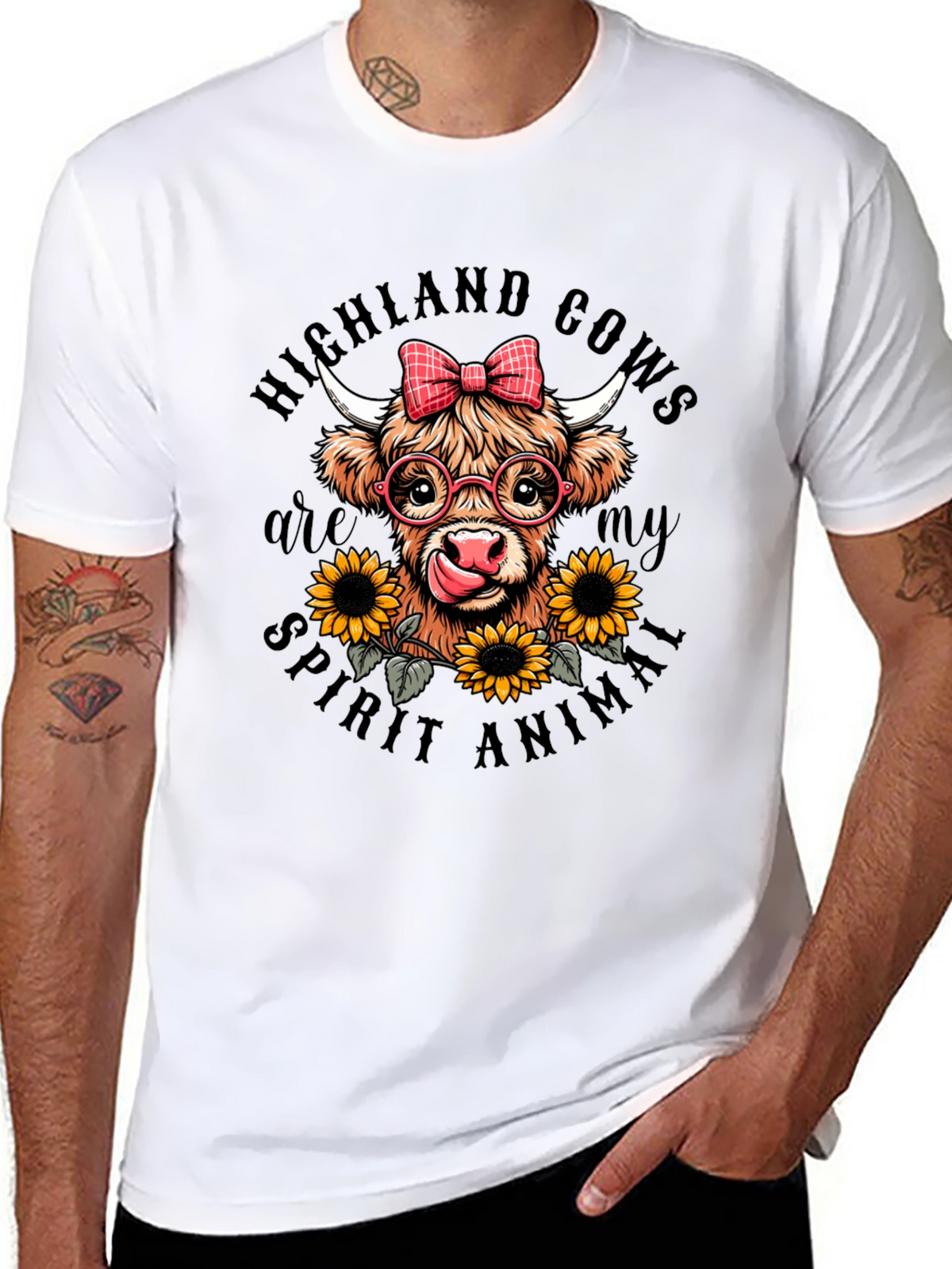 Highland Cow Spirit Animal Graphic T-Shirt
