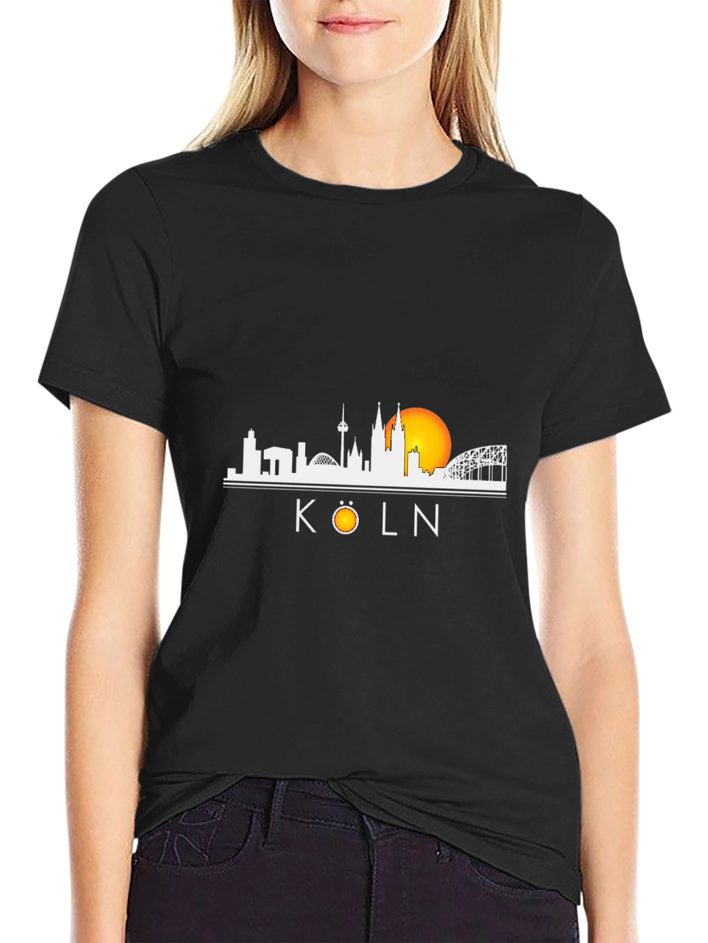 Köln Skyline T-Shirt - Black Cotton Tee