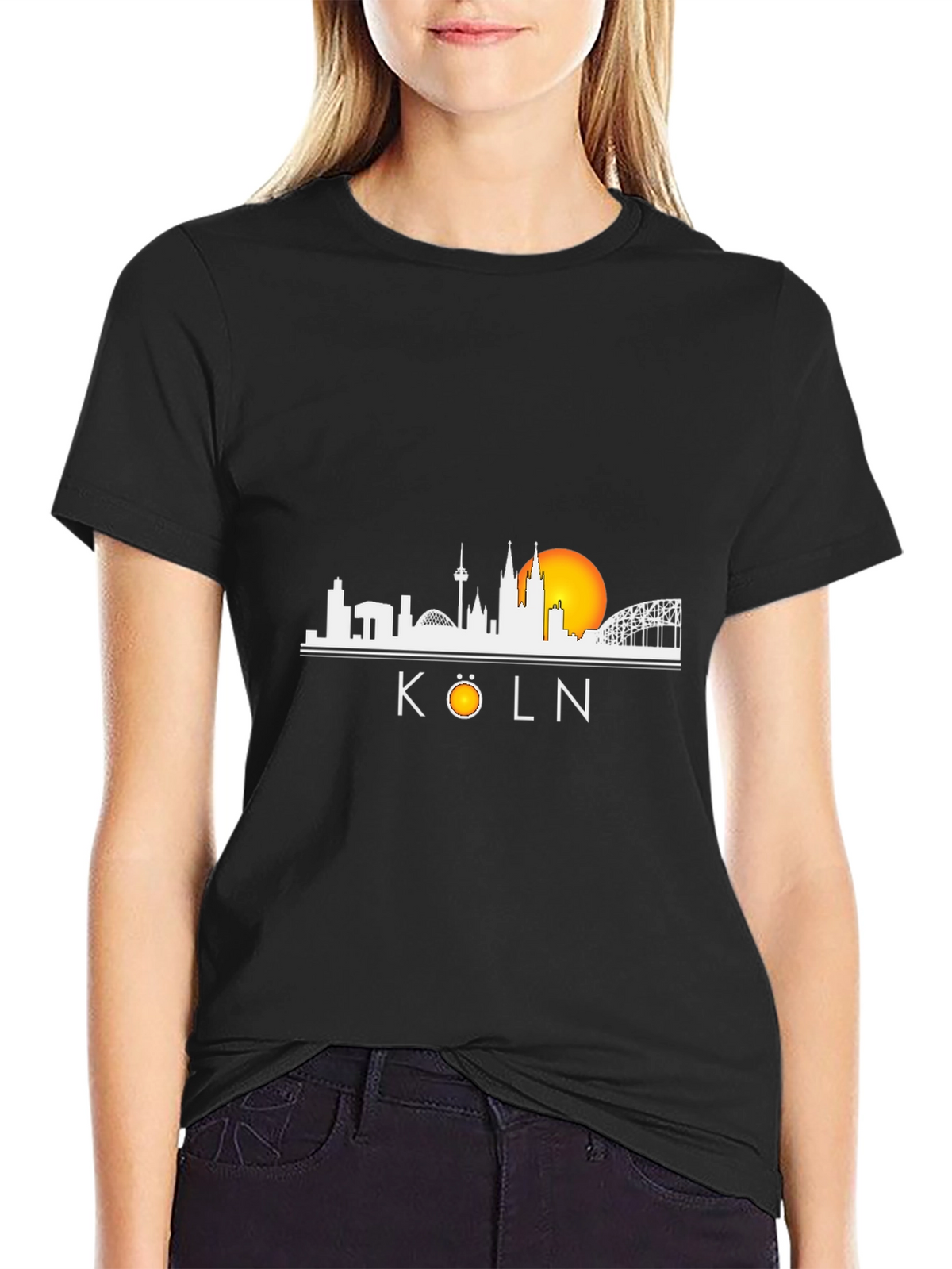 Köln Skyline T-Shirt - Black Cotton Tee