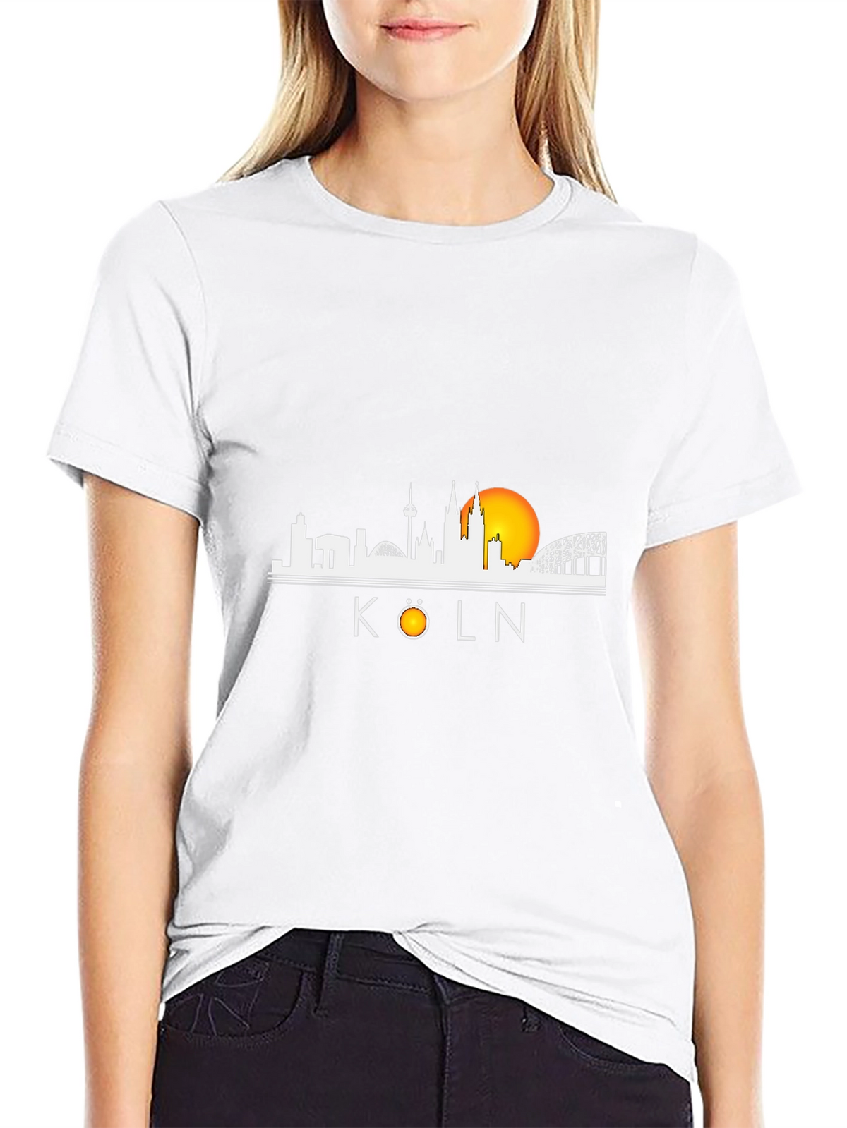 Köln Skyline T-Shirt - Black Cotton Tee