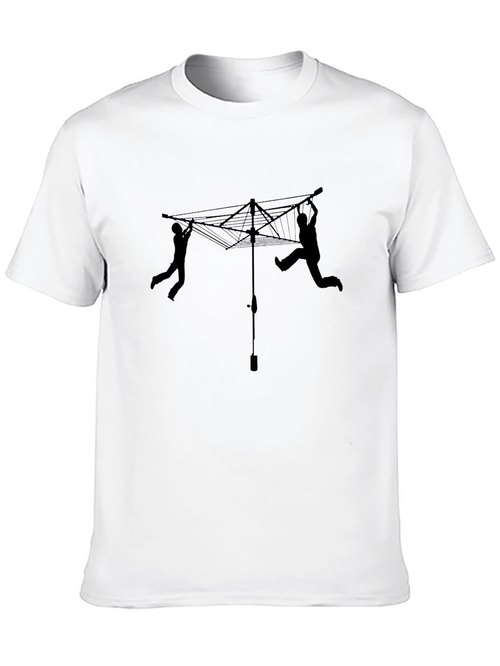 Novelty Clothesline T-Shirt - Black Cotton Tee