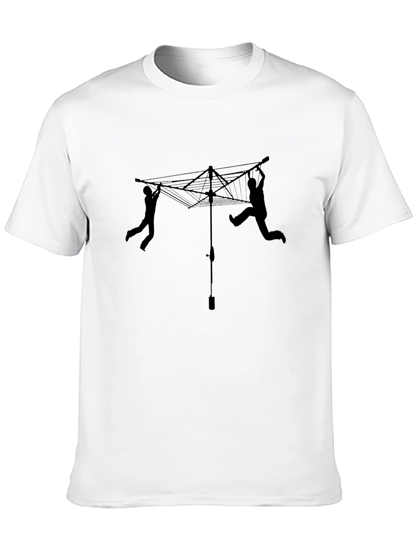 Novelty Clothesline T-Shirt - Black Cotton Tee