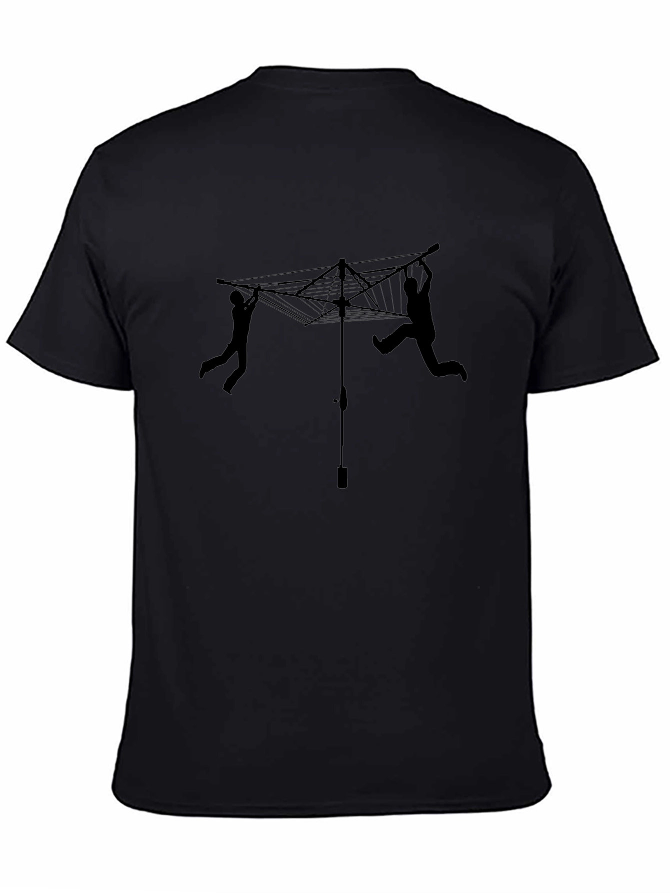 Novelty Clothesline T-Shirt - Black Cotton Tee