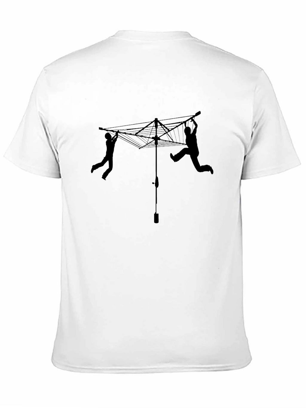 Novelty Clothesline T-Shirt - Black Cotton Tee