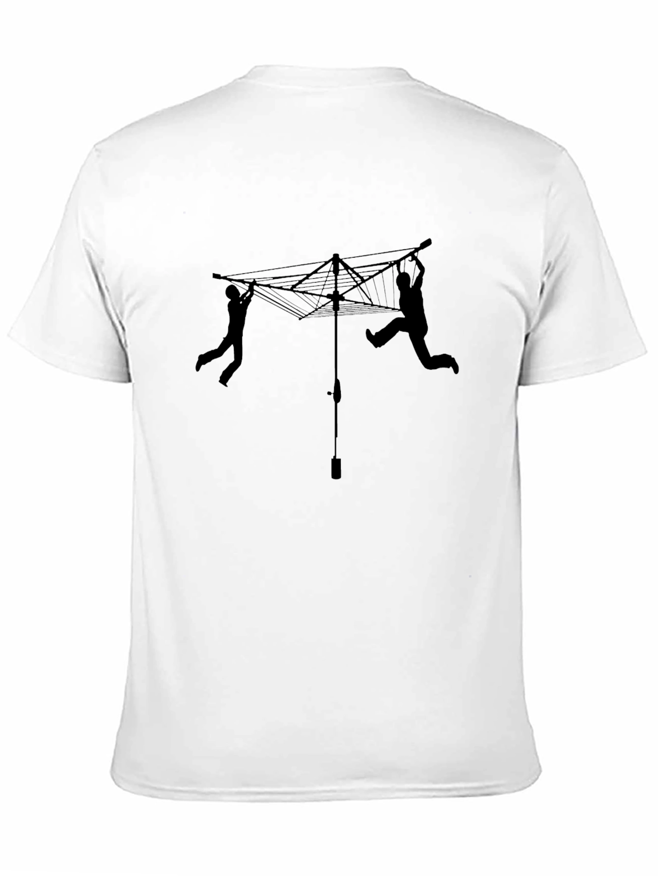 Novelty Clothesline T-Shirt - Black Cotton Tee