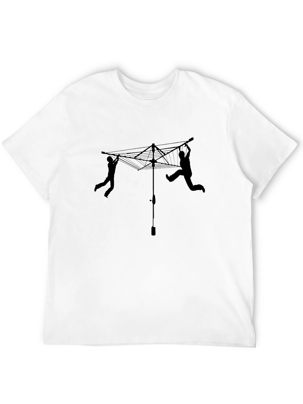 Novelty Clothesline T-Shirt - Black Cotton Tee