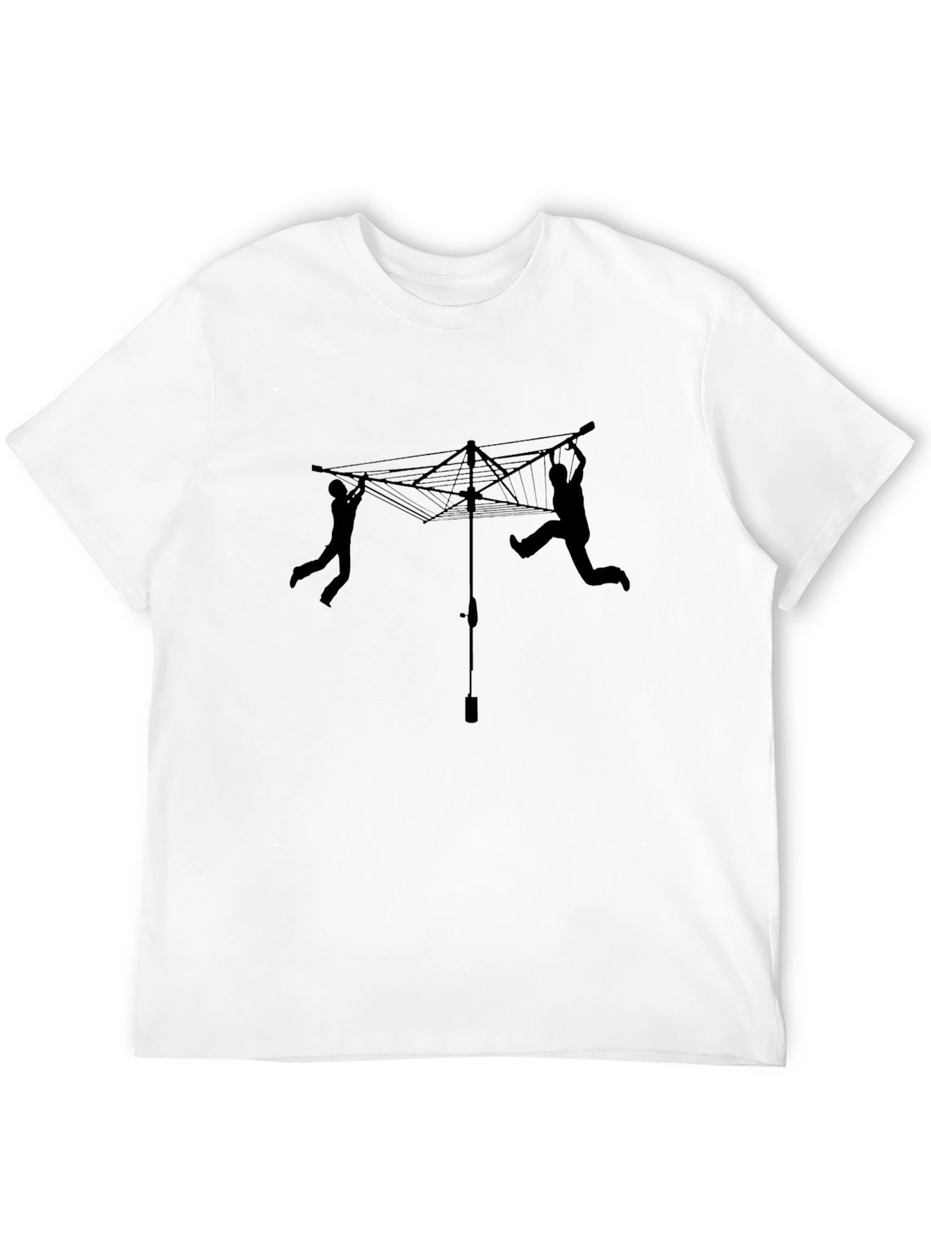 Novelty Clothesline T-Shirt - Black Cotton Tee