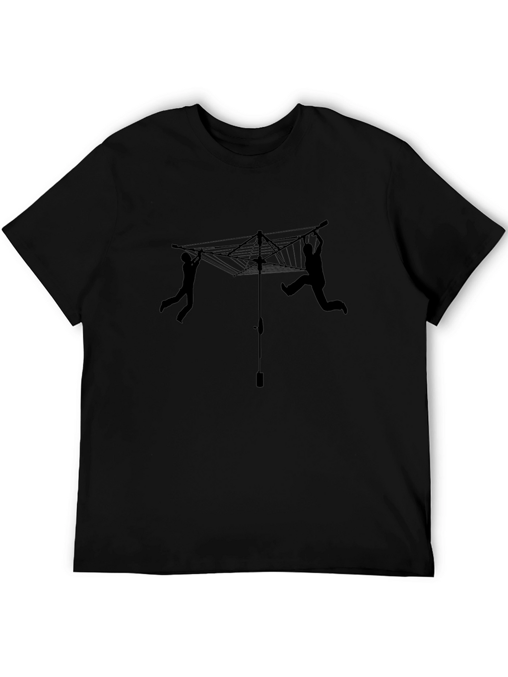 Novelty Clothesline T-Shirt - Black Cotton Tee