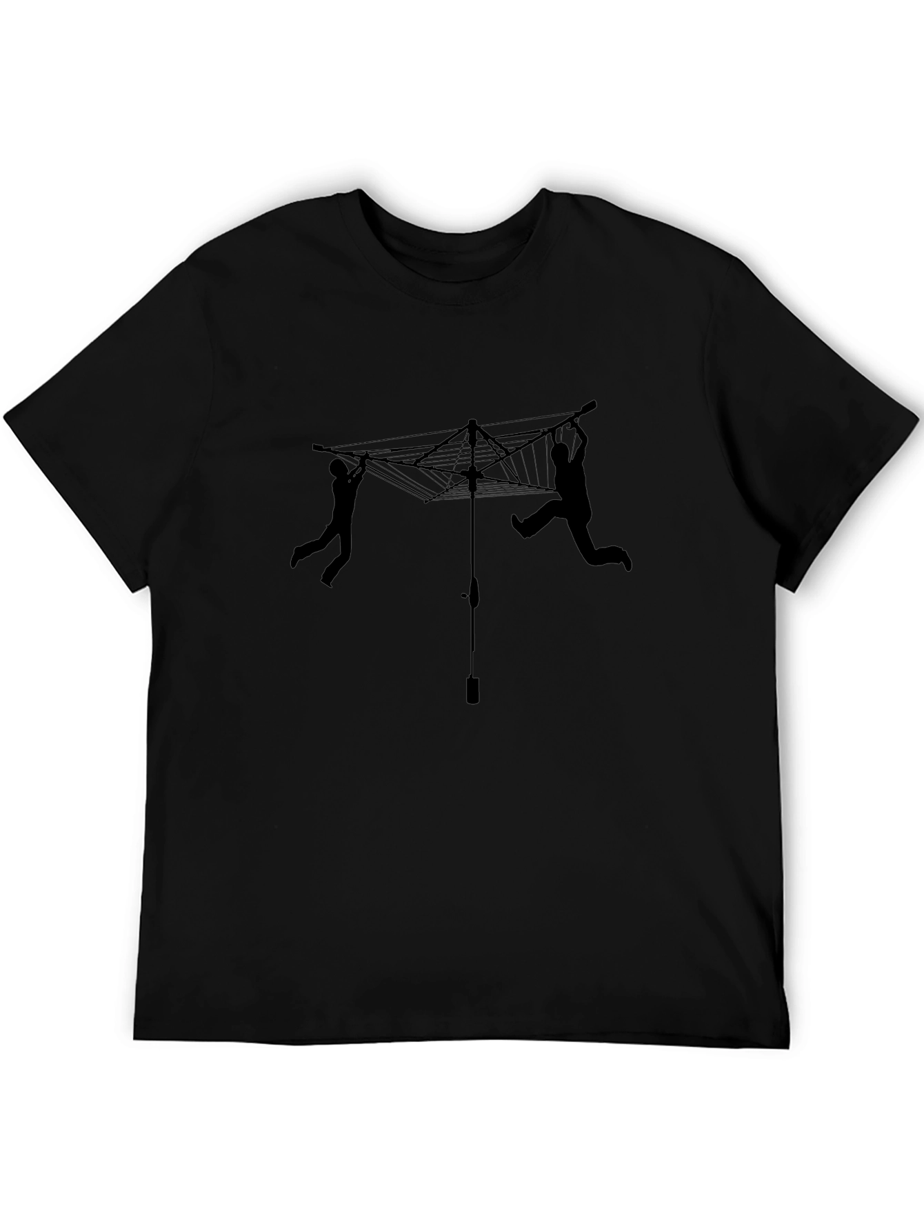 Novelty Clothesline T-Shirt - Black Cotton Tee
