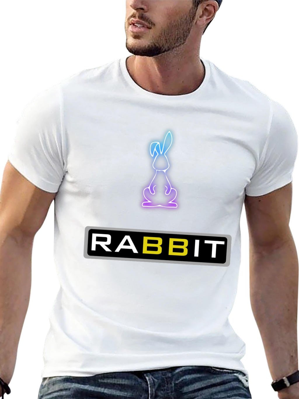 Rabbit Neon Graphic T-Shirt - Soft Cotton Blend