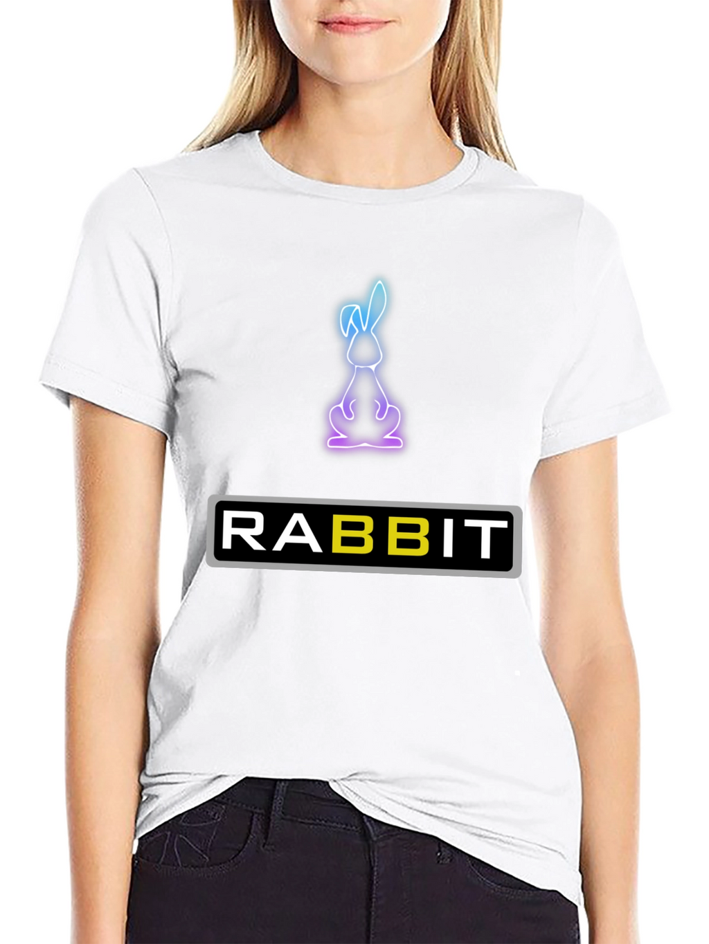 Rabbit Neon Graphic T-Shirt - Soft Cotton Blend