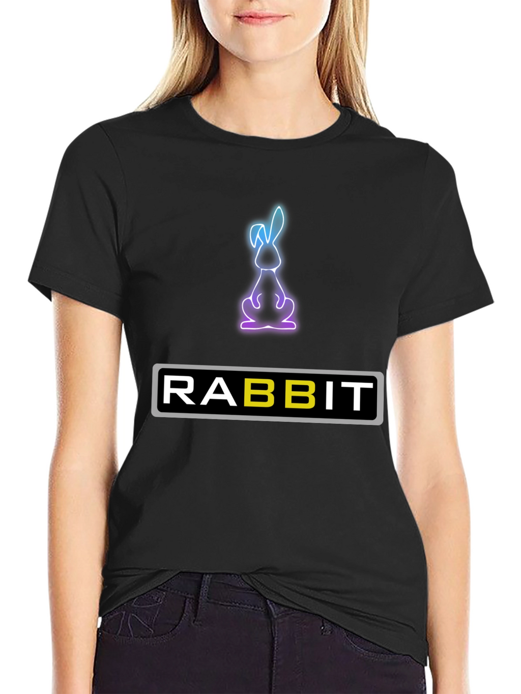 Rabbit Neon Graphic T-Shirt - Soft Cotton Blend