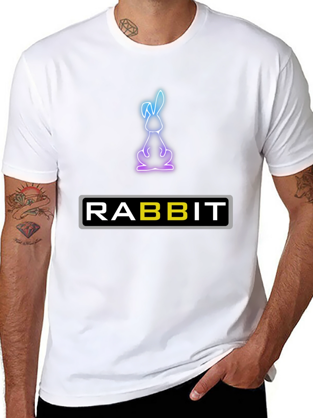 Rabbit Neon Graphic T-Shirt - Soft Cotton Blend
