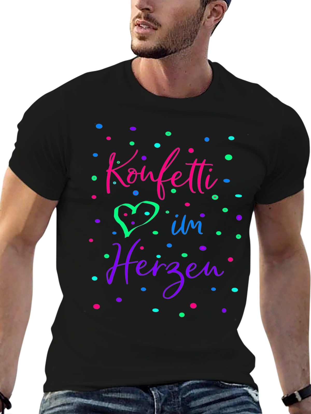 Konfetti im Herzen Black T-Shirt