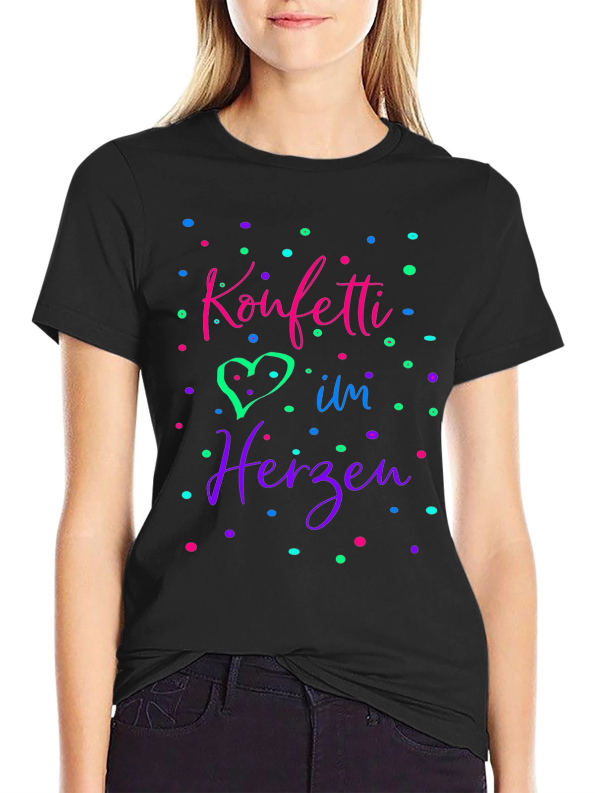 Konfetti im Herzen Black T-Shirt