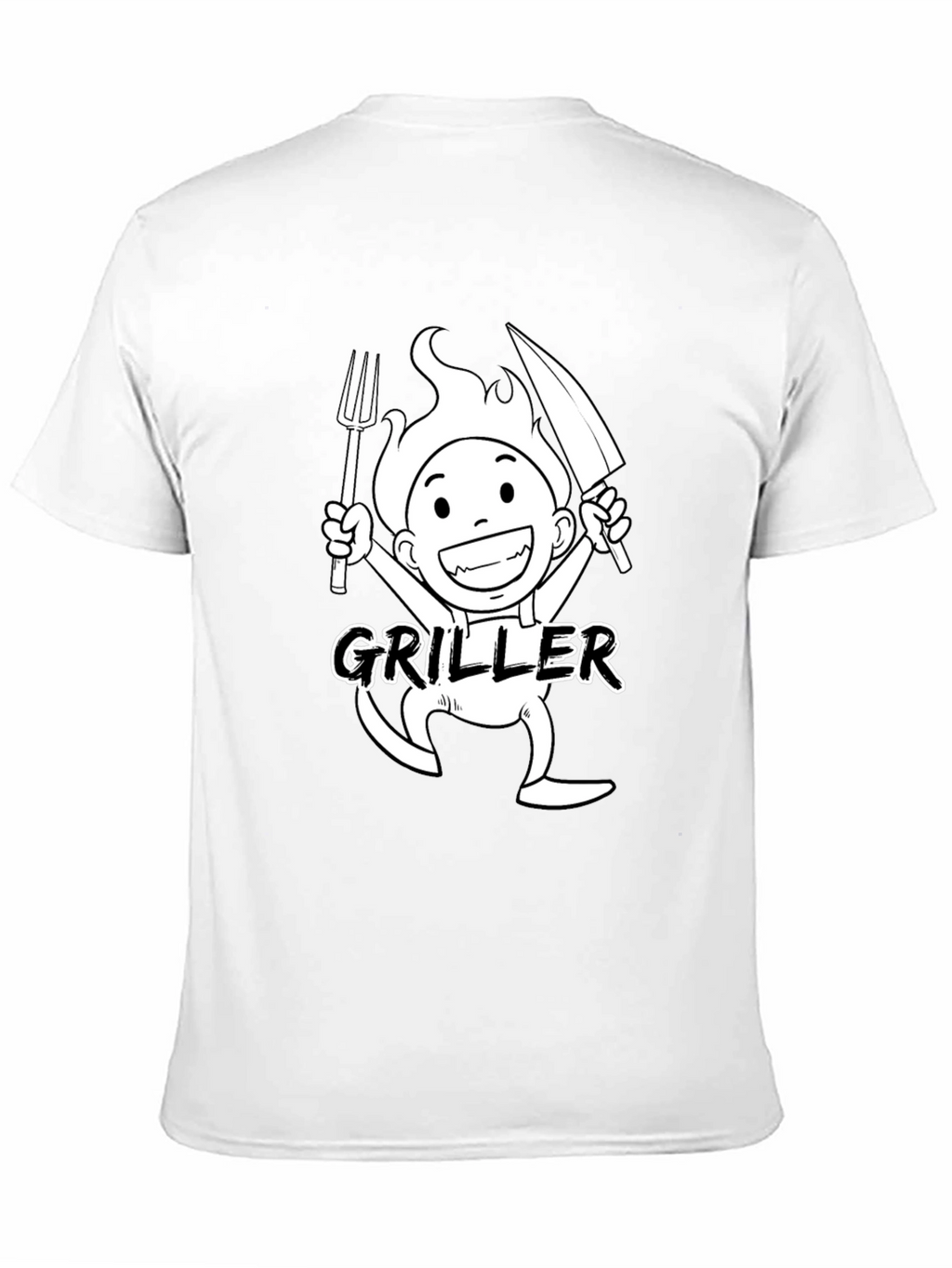 Griller Cartoon Graphic Black T-Shirt