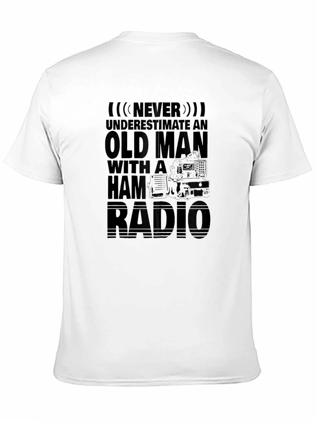 Old Man Ham Radio Black T-Shirt