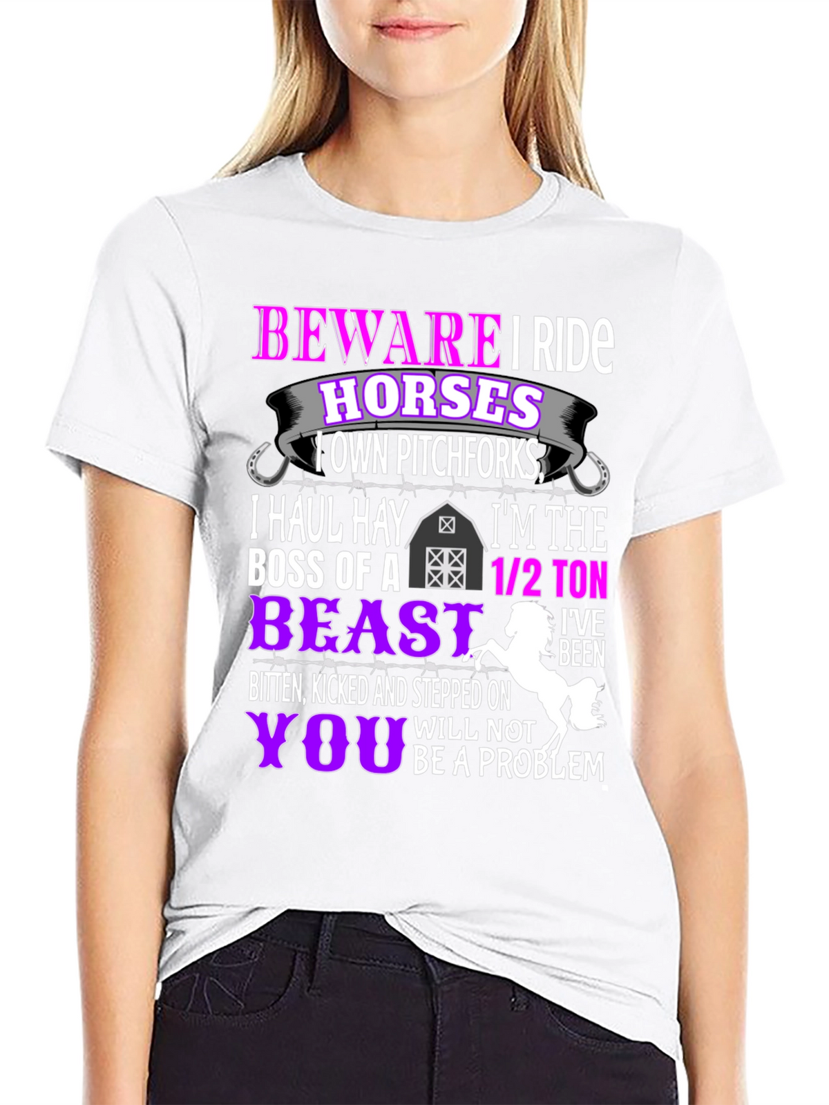 Beware I Ride Horses T-Shirt