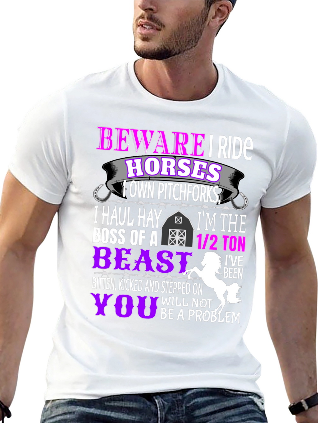Beware I Ride Horses T-Shirt