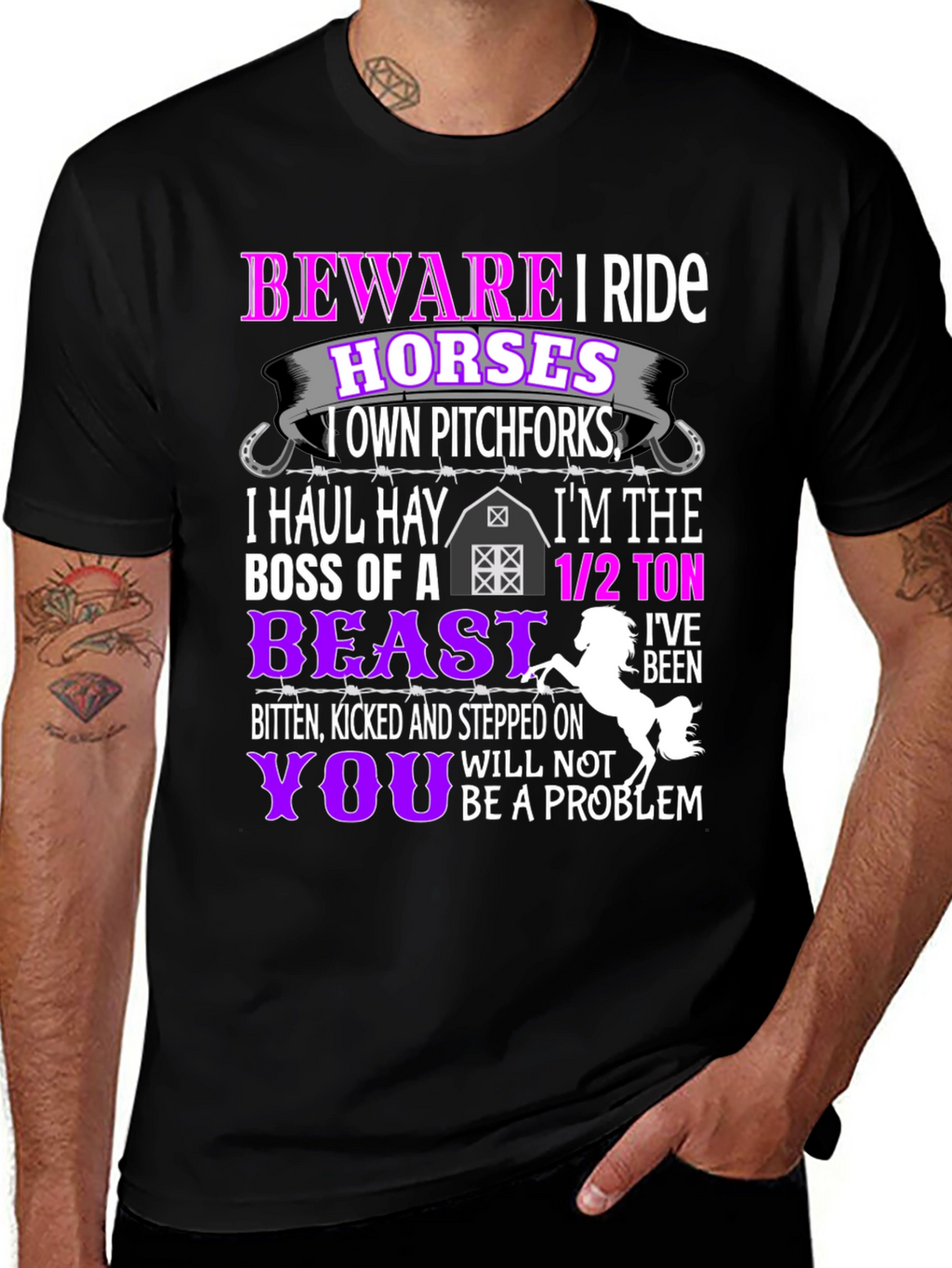 Beware I Ride Horses T-Shirt