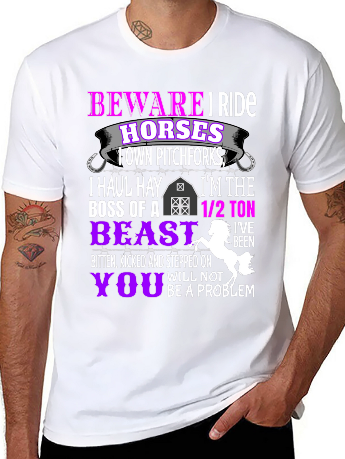 Beware I Ride Horses T-Shirt