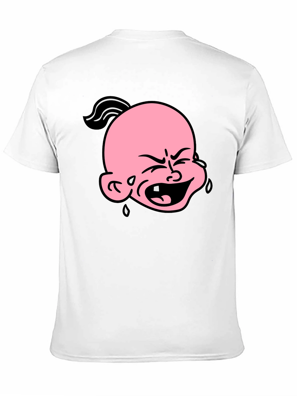 Cartoon Crying Baby T-Shirt - Black Graphic Tee