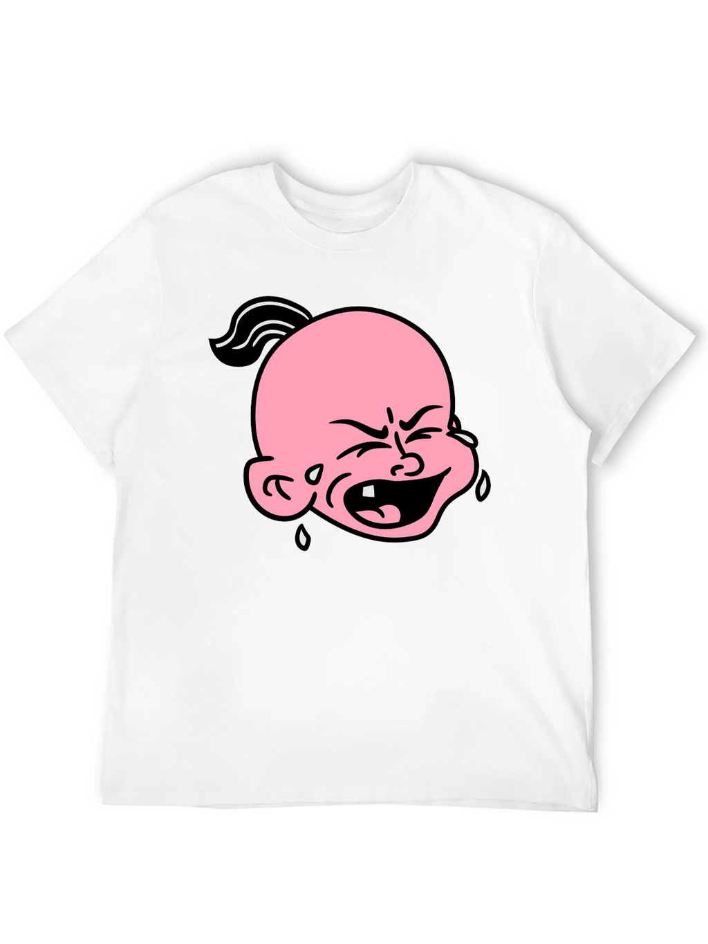 Cartoon Crying Baby T-Shirt - Black Graphic Tee