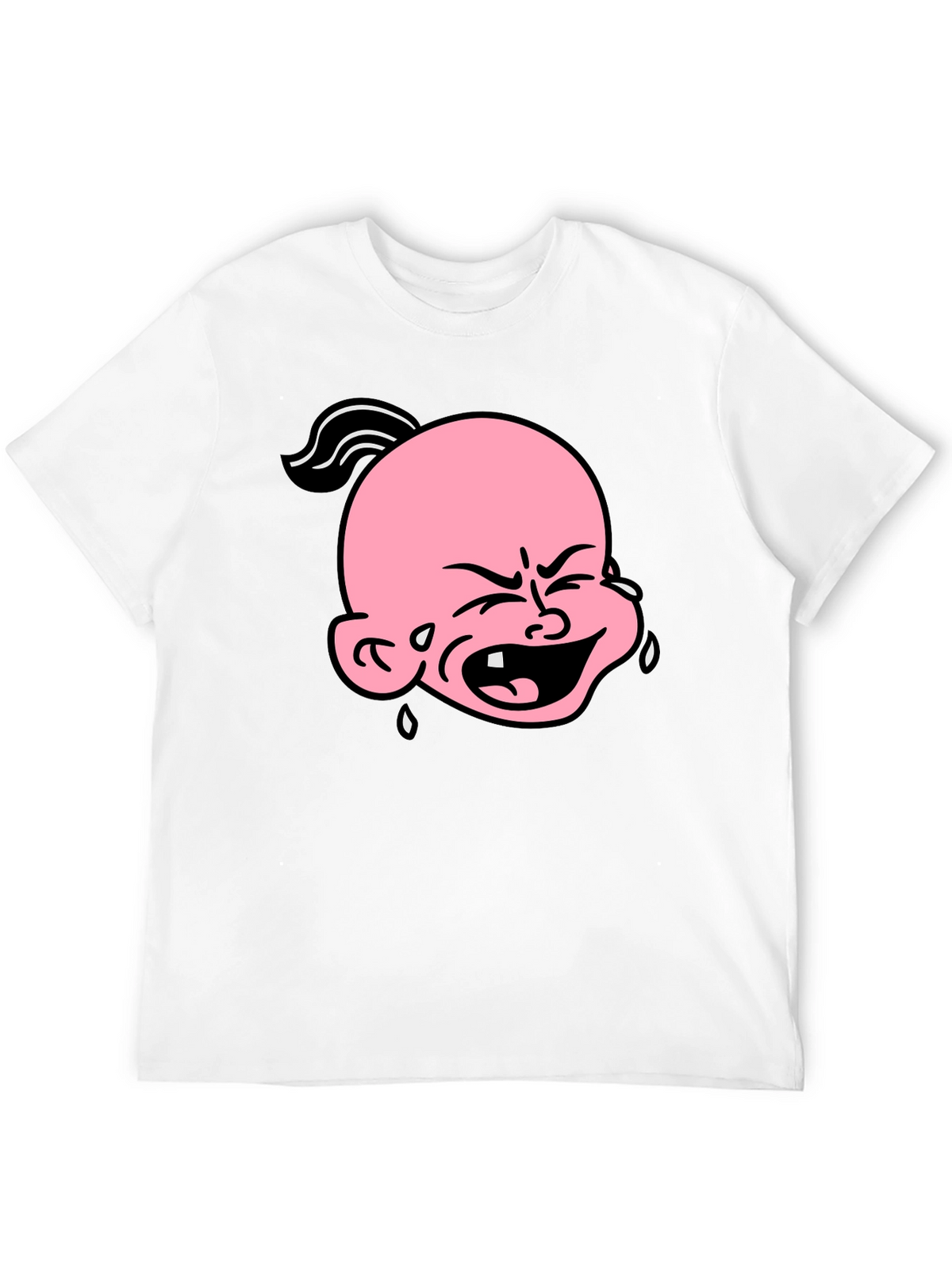 Cartoon Crying Baby T-Shirt - Black Graphic Tee