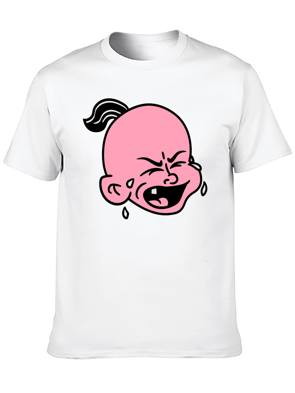 Cartoon Crying Baby T-Shirt - Black Graphic Tee