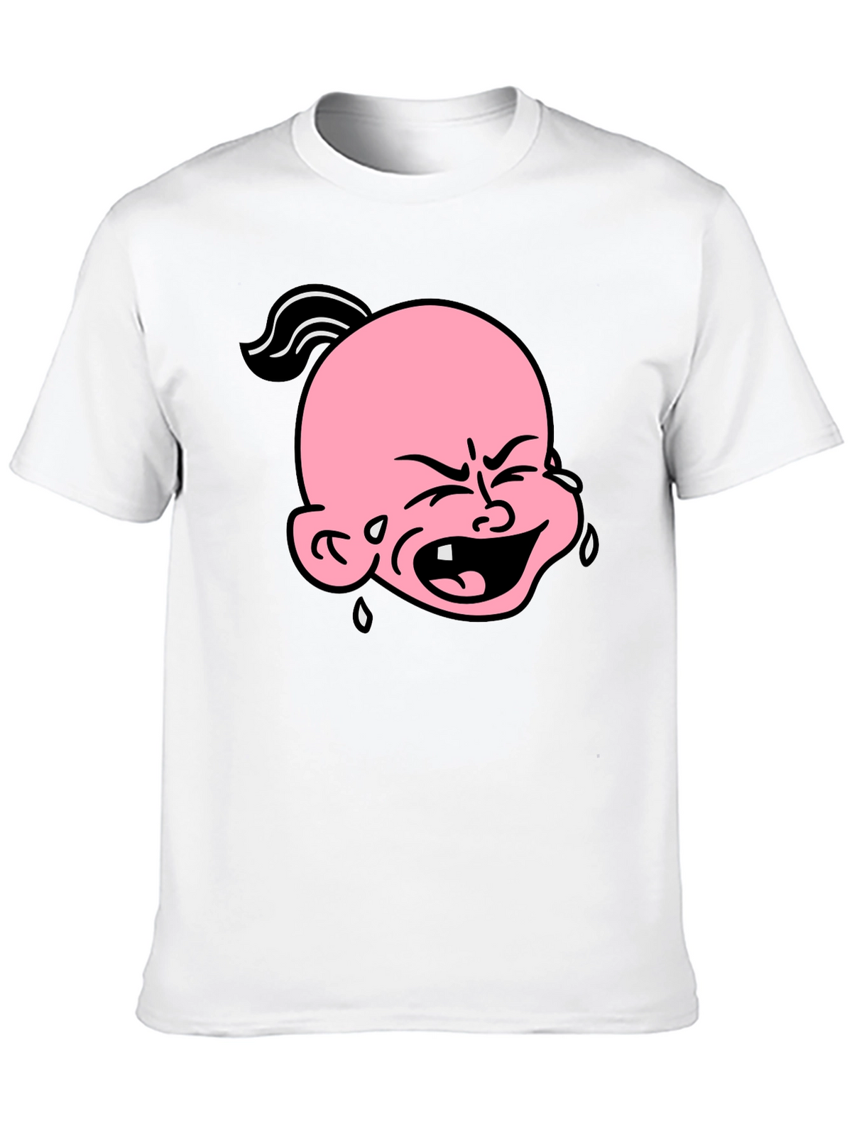Cartoon Crying Baby T-Shirt - Black Graphic Tee