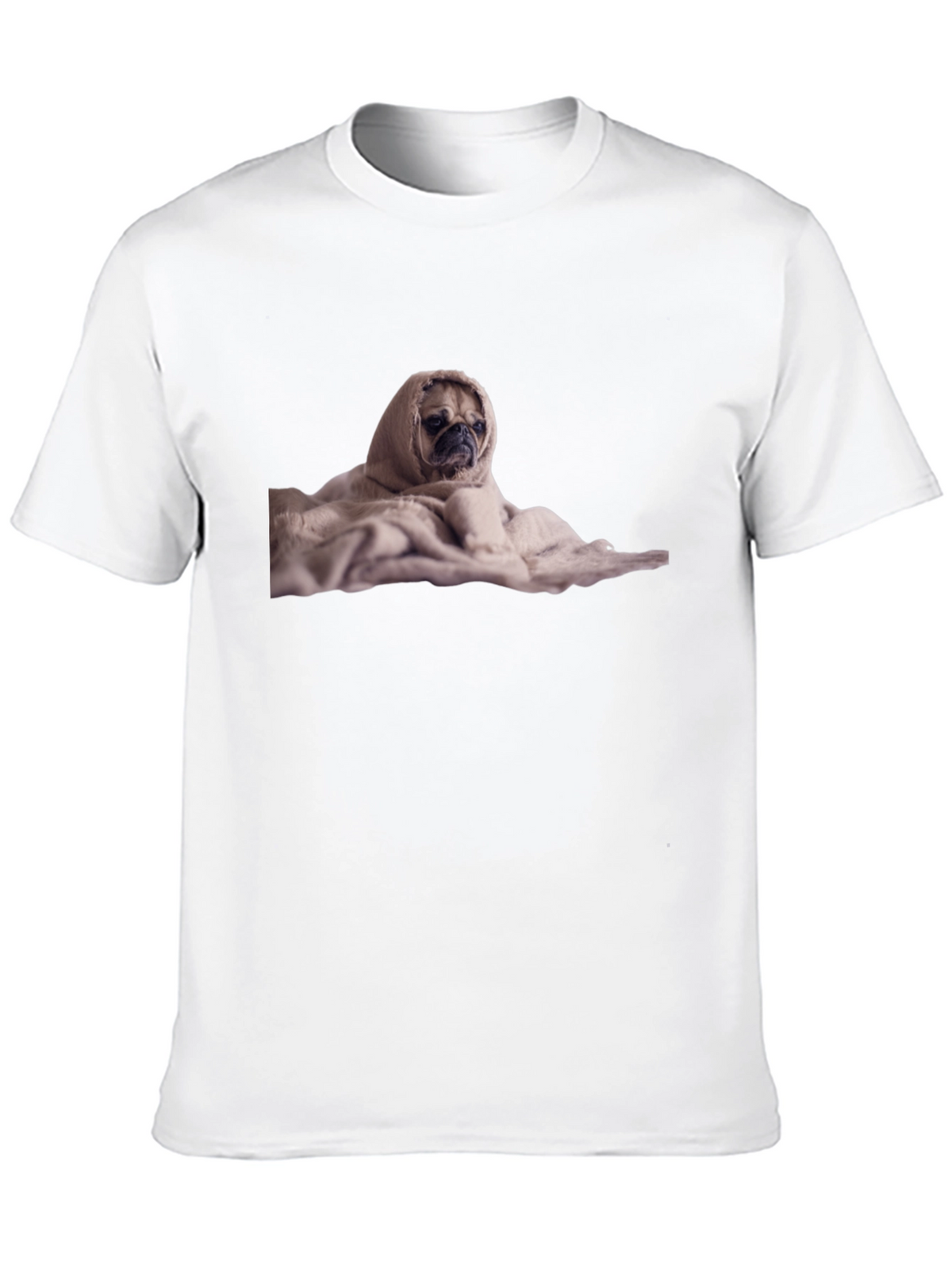 Pug Wrapped in a Blanket Graphic T-Shirt