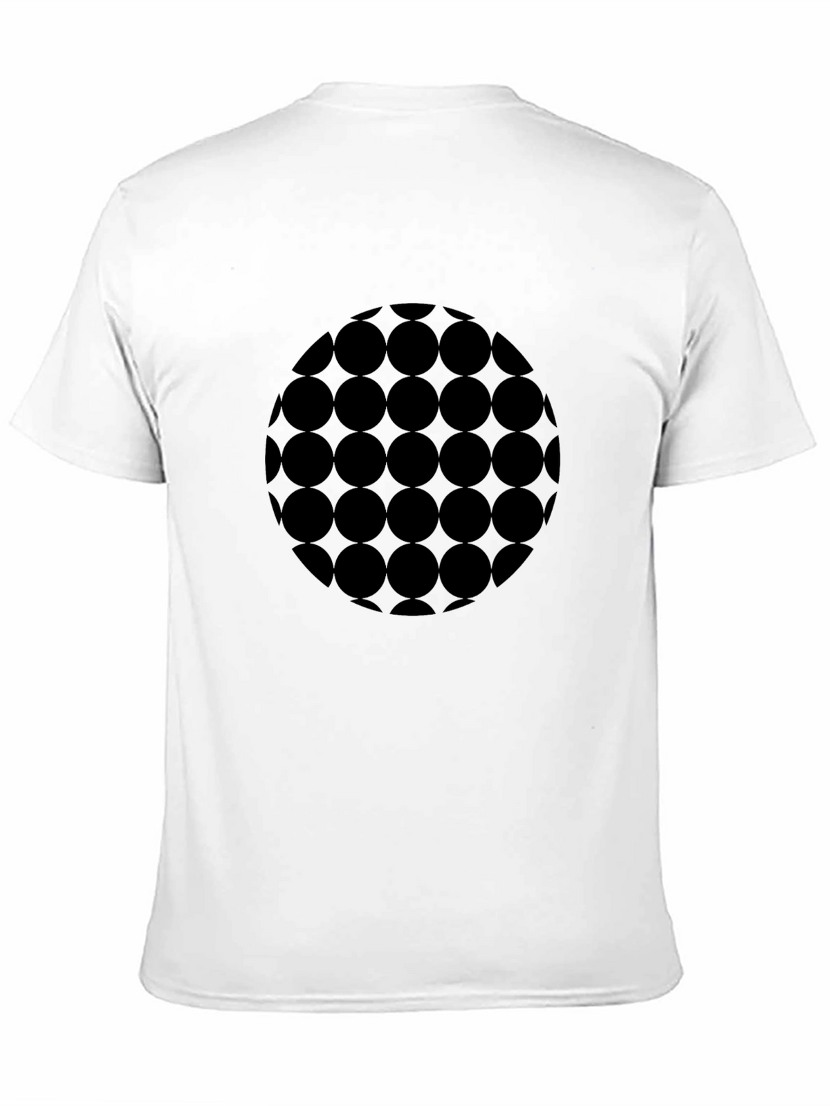 Modern Geometric Circle Pattern Black T-Shirt
