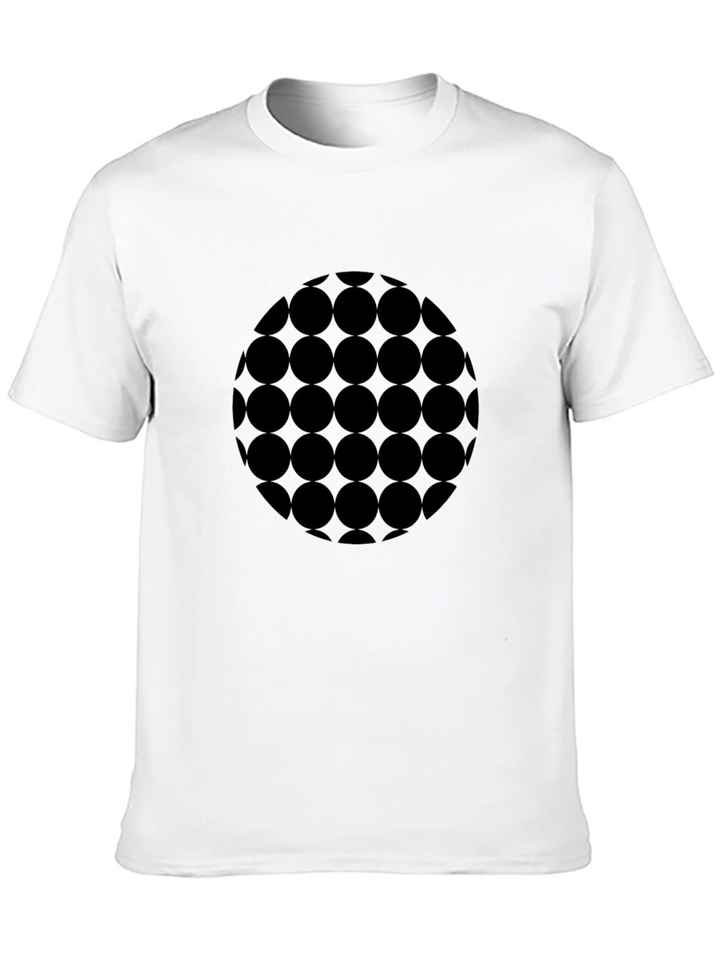 Modern Geometric Circle Pattern Black T-Shirt