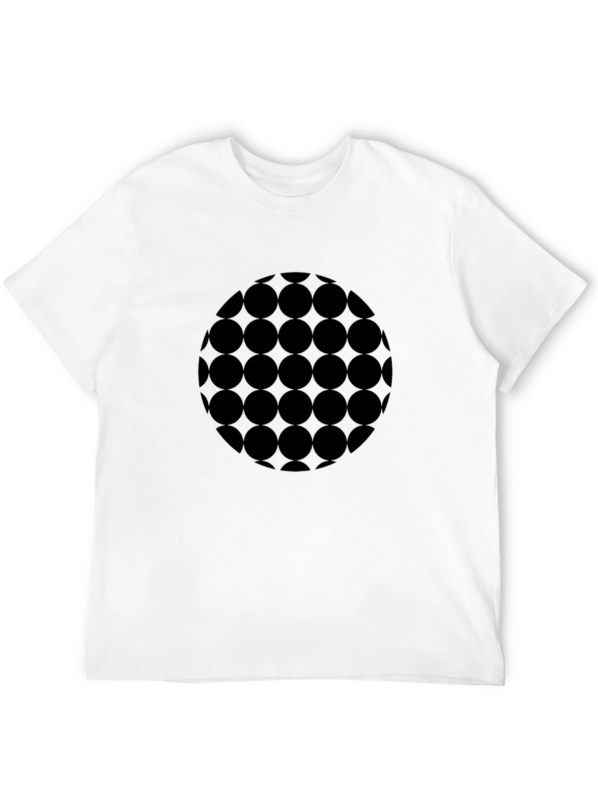 Modern Geometric Circle Pattern Black T-Shirt