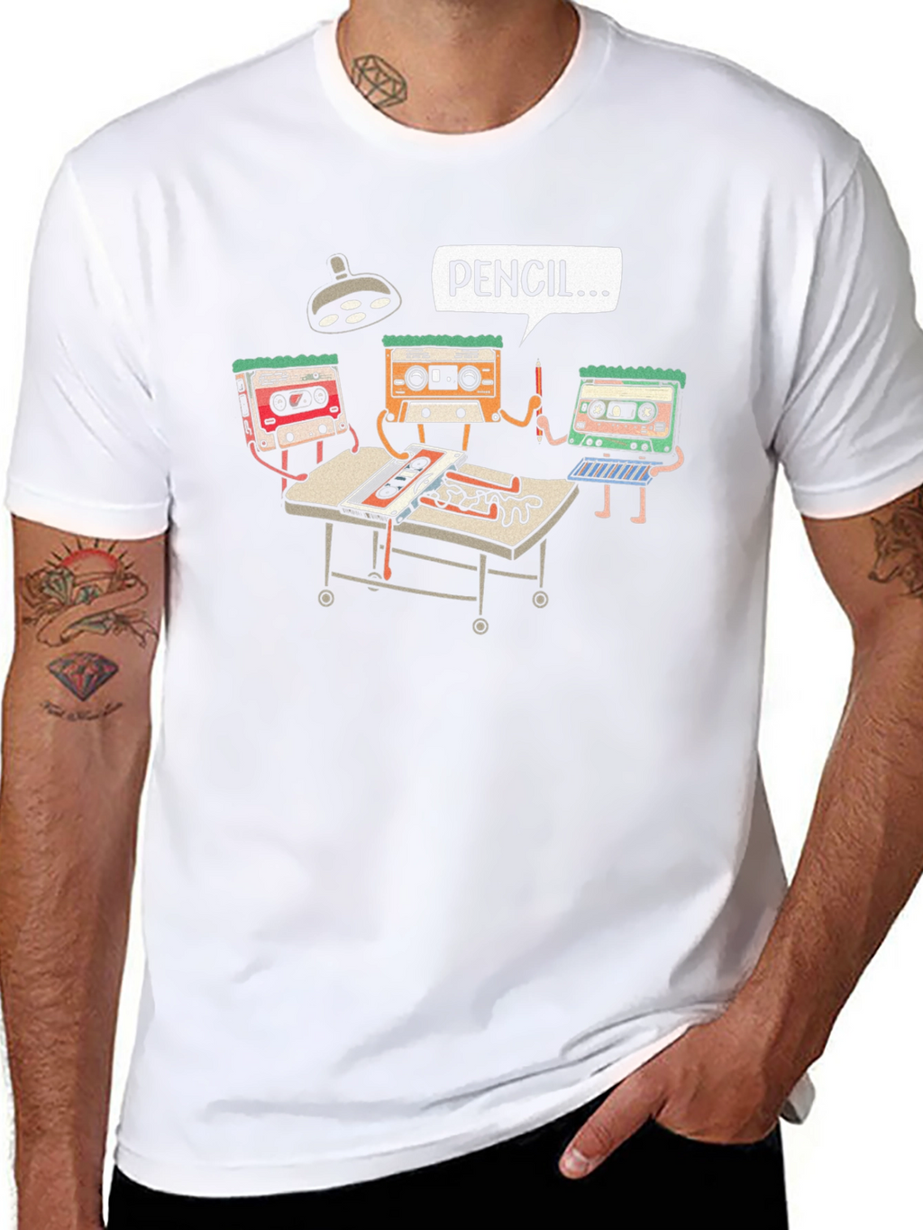 Retro Tape Surgery T-Shirt - Black Graphic Tee