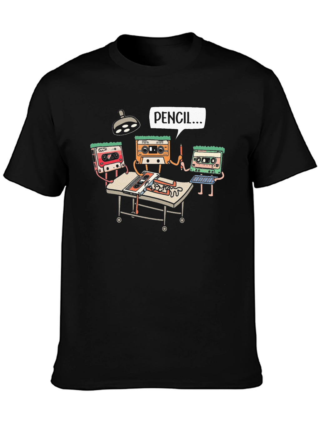 Retro Tape Surgery T-Shirt - Black Graphic Tee