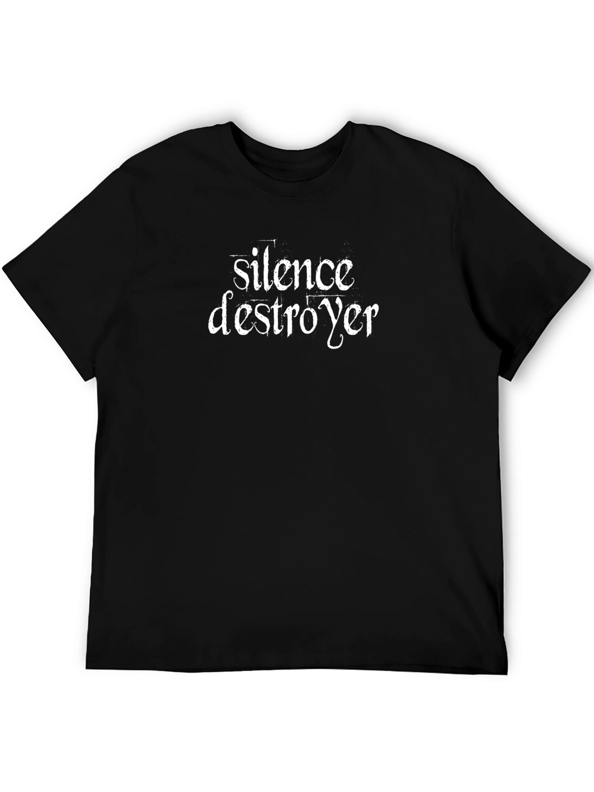 Silence Destroyer Black Graphic T-Shirt