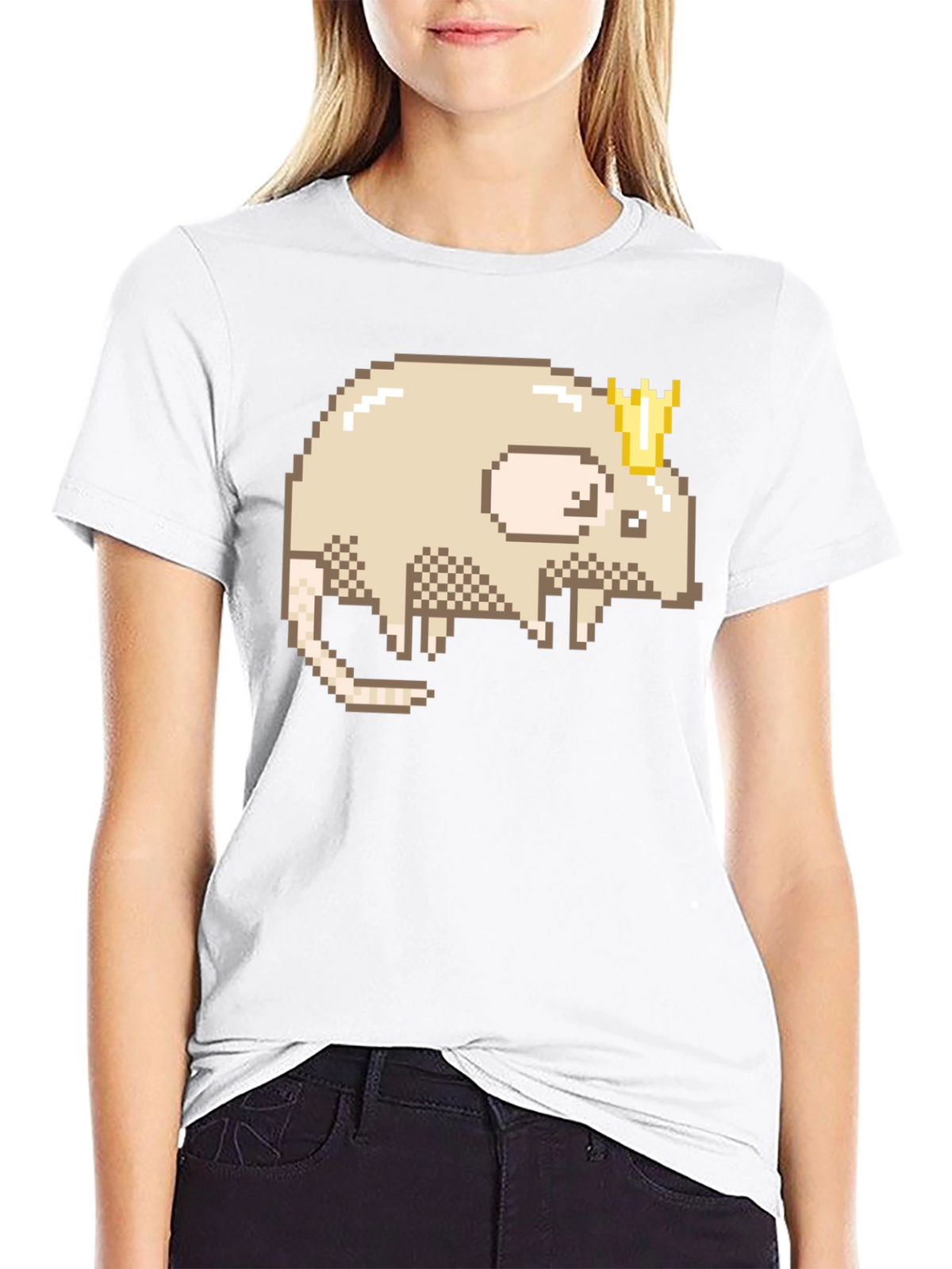Pixel Rat King Graphic Tee - Black Casual Shirt