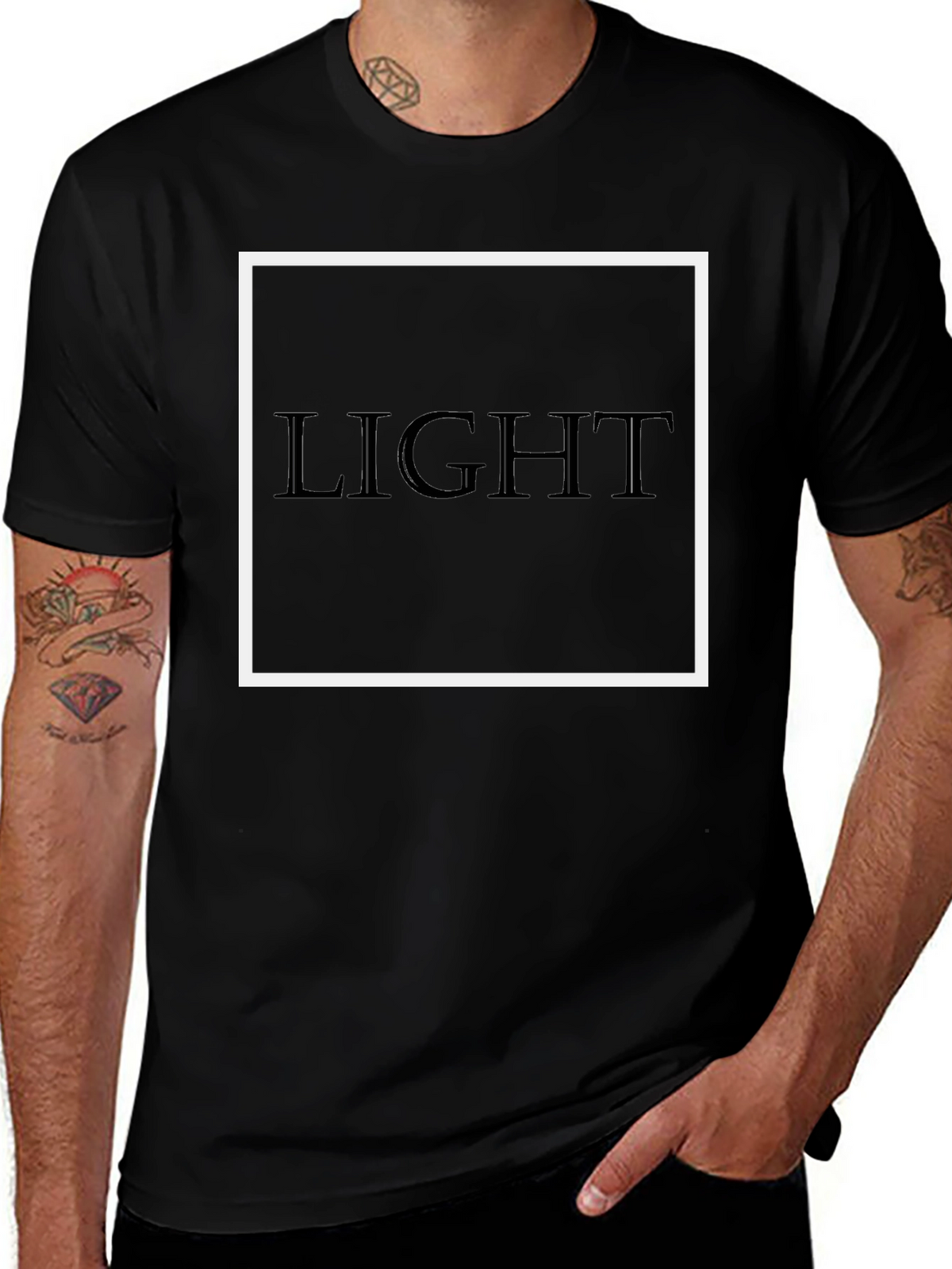 Mens LIGHT Graphic Tee - Black