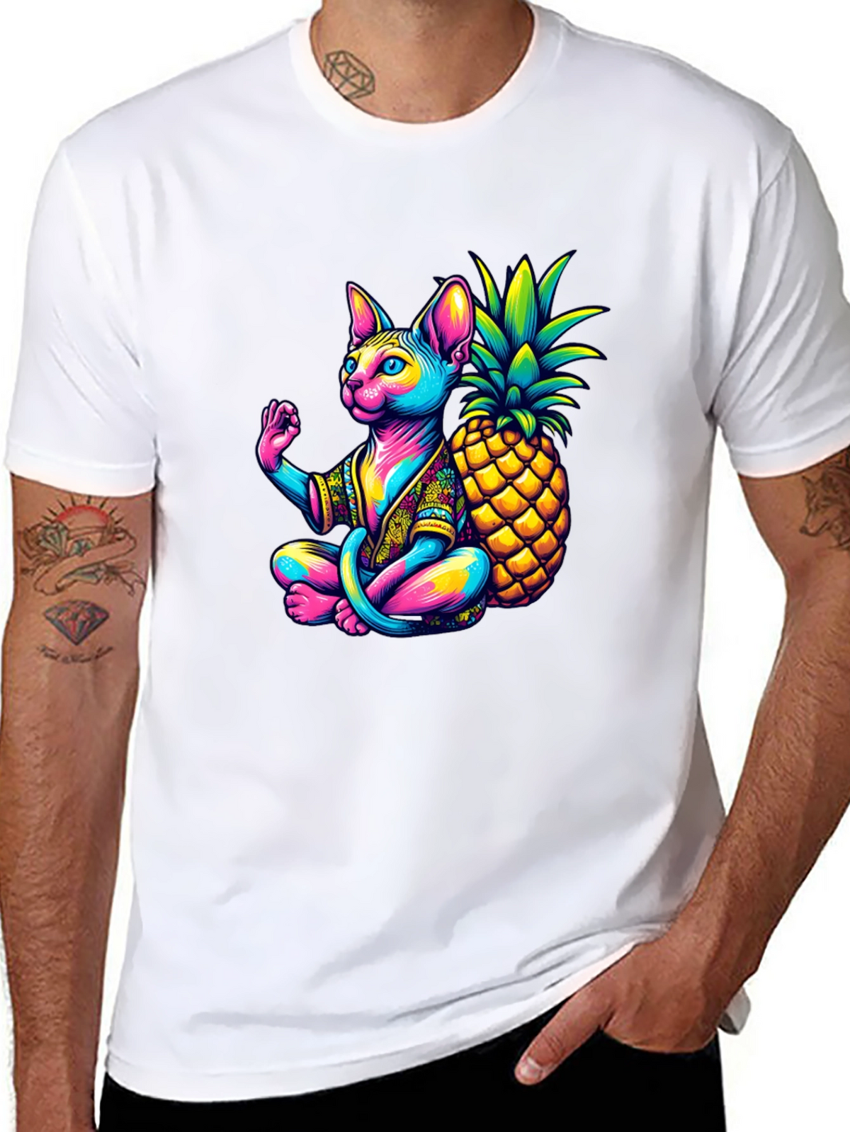 Zen Cat Pineapple T-Shirt