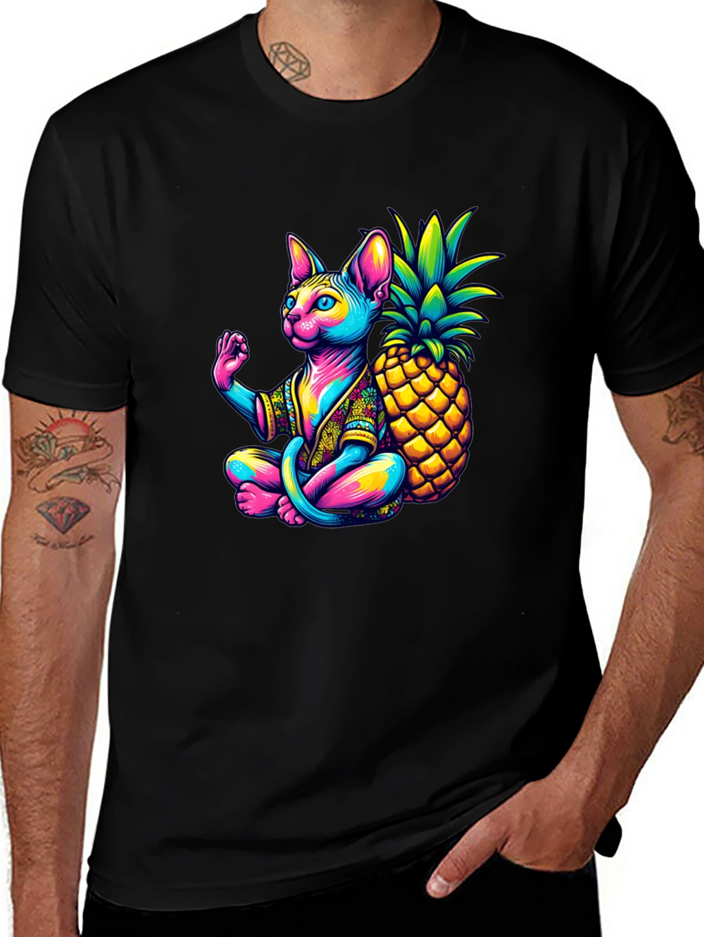 Zen Cat Pineapple T-Shirt