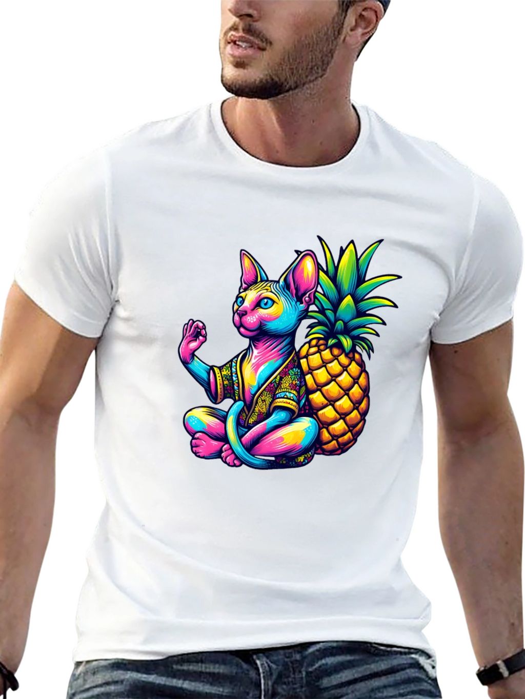 Zen Cat Pineapple T-Shirt