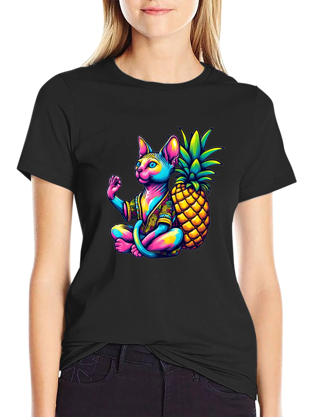 Zen Cat Pineapple T-Shirt
