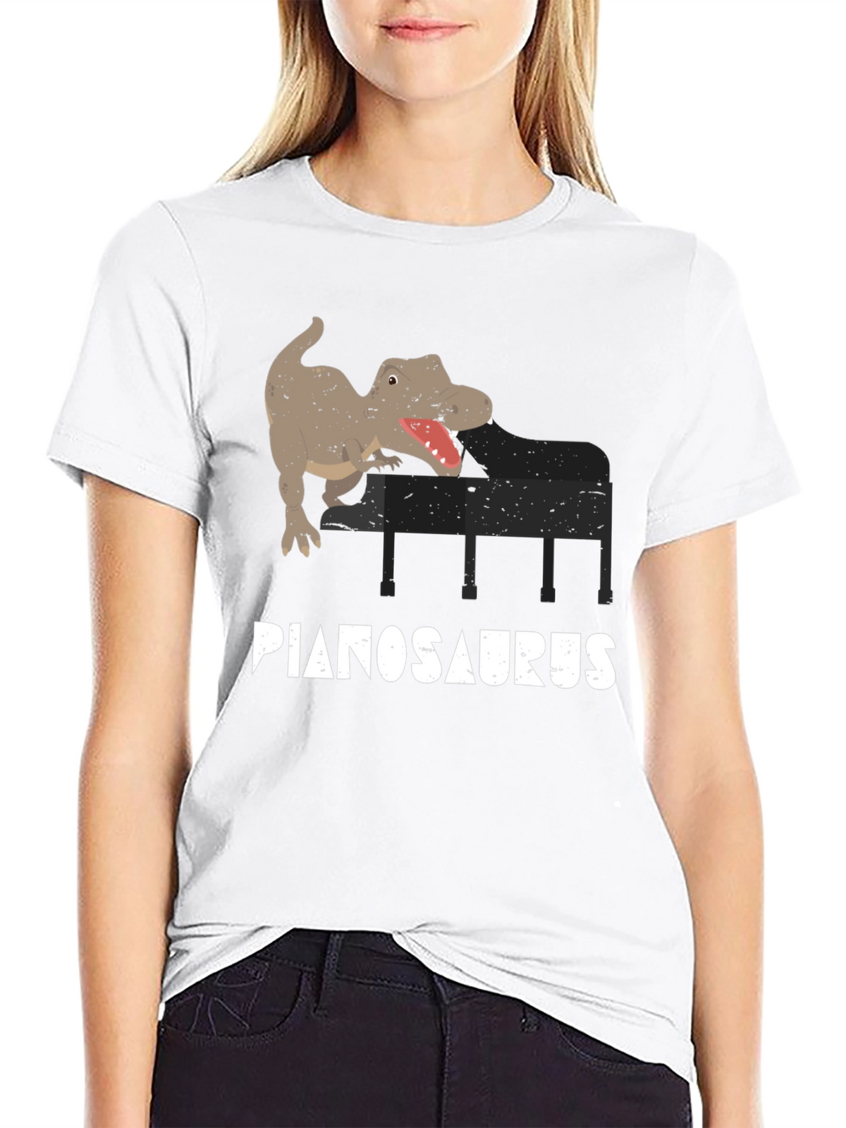 Pianosaurus T-Shirt - Dino Piano Player Tee