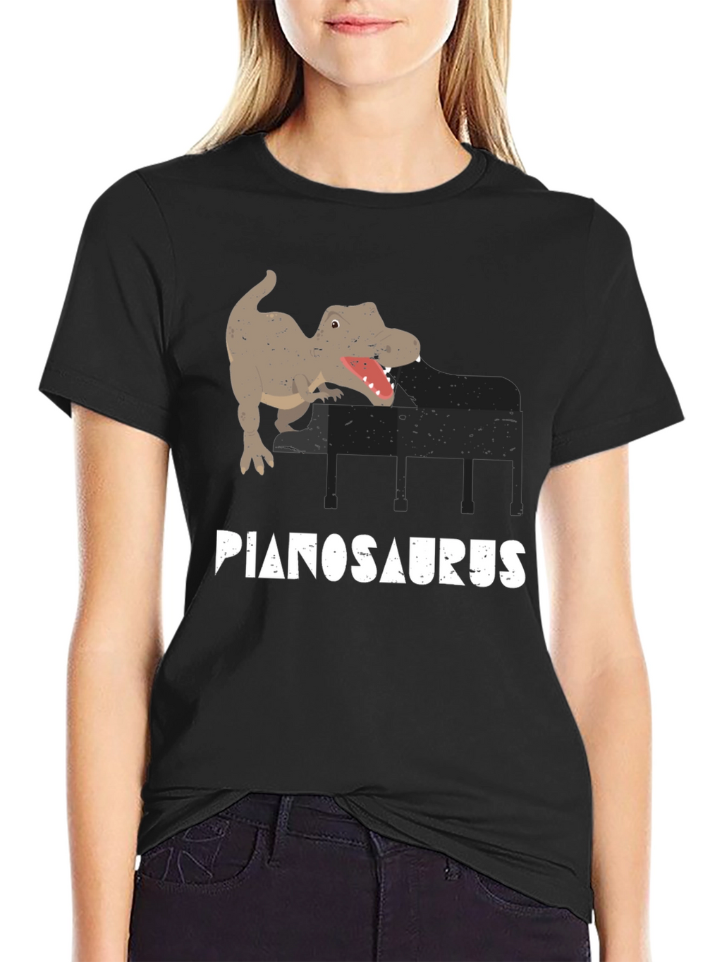 Pianosaurus T-Shirt - Dino Piano Player Tee