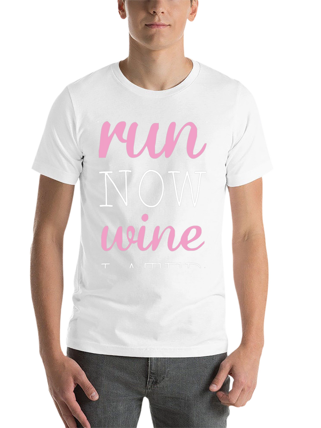 Run Now Wine Later Black T-Shirt