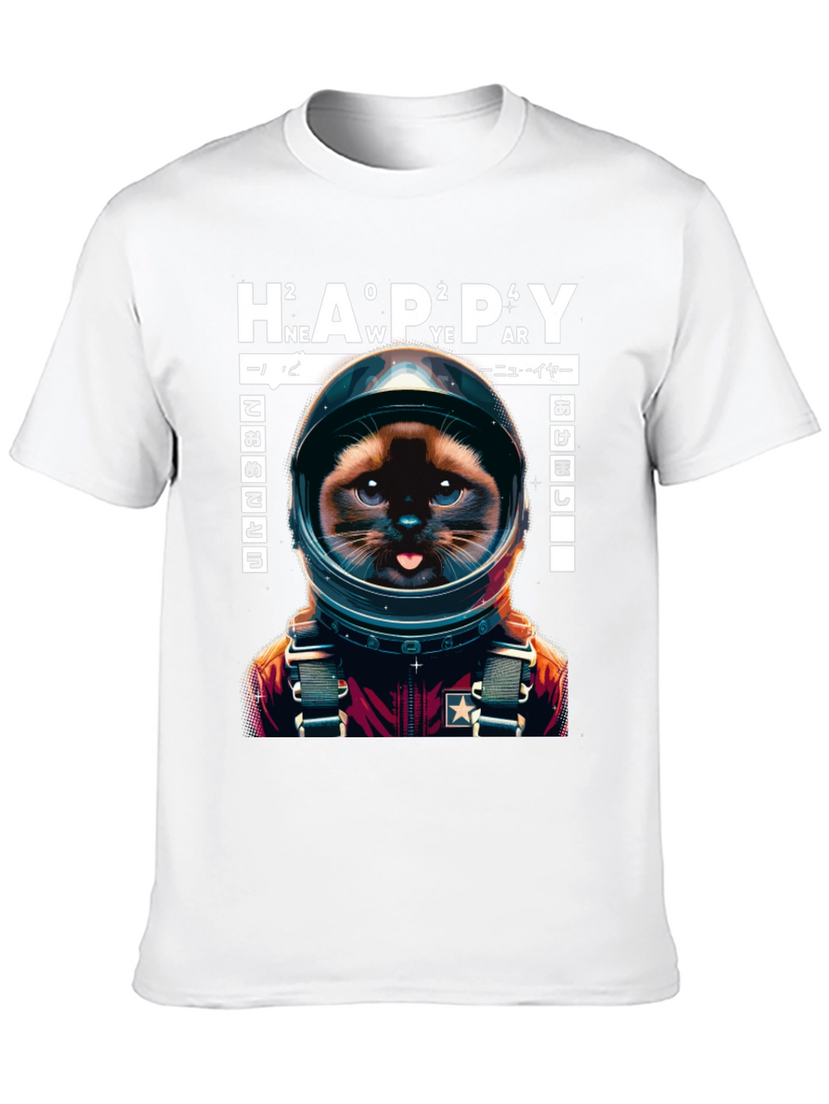 Astronaut Cat T-Shirt - Happy New Year
