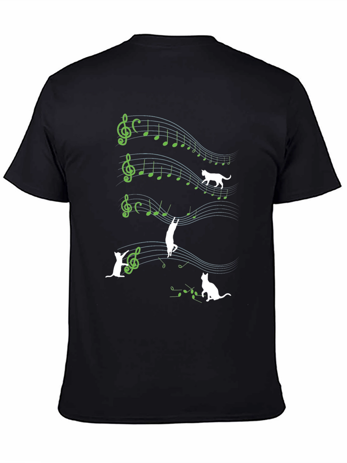 Musical Cat T-Shirt - Quirky Music Lover Tee