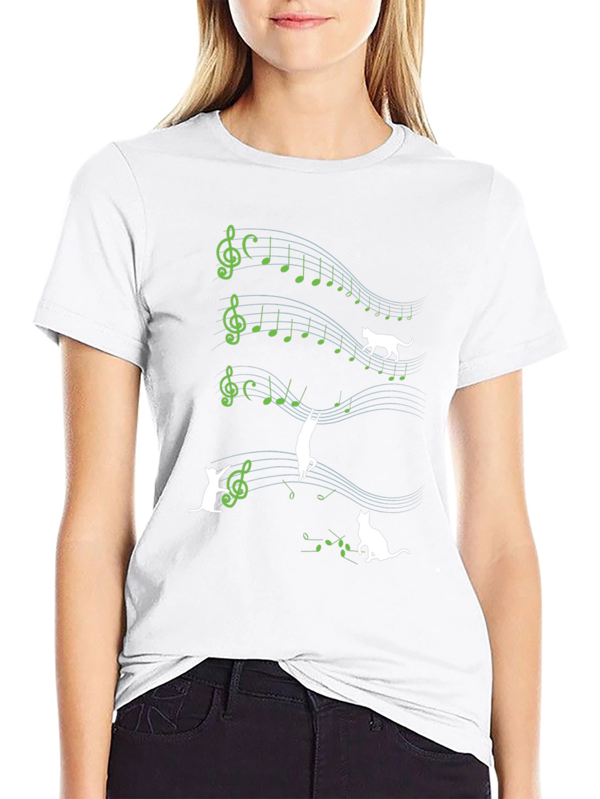 Musical Cat T-Shirt - Quirky Music Lover Tee